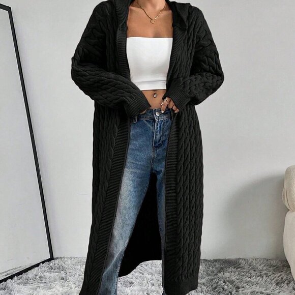 Black Casual Women's Cardigan - Picture 3 of 7